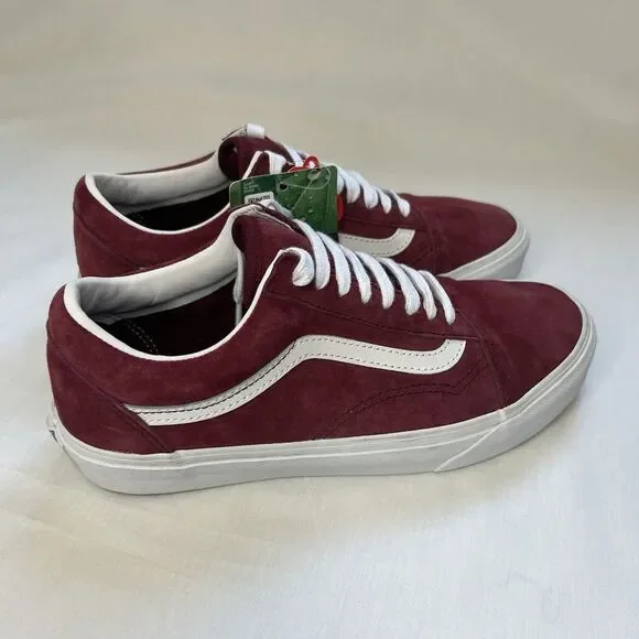 Vans Old Skool Pig Suede Pomegranate Red Low Top Classic Men 6.5 Women’s 8 - Picture 2 of 7